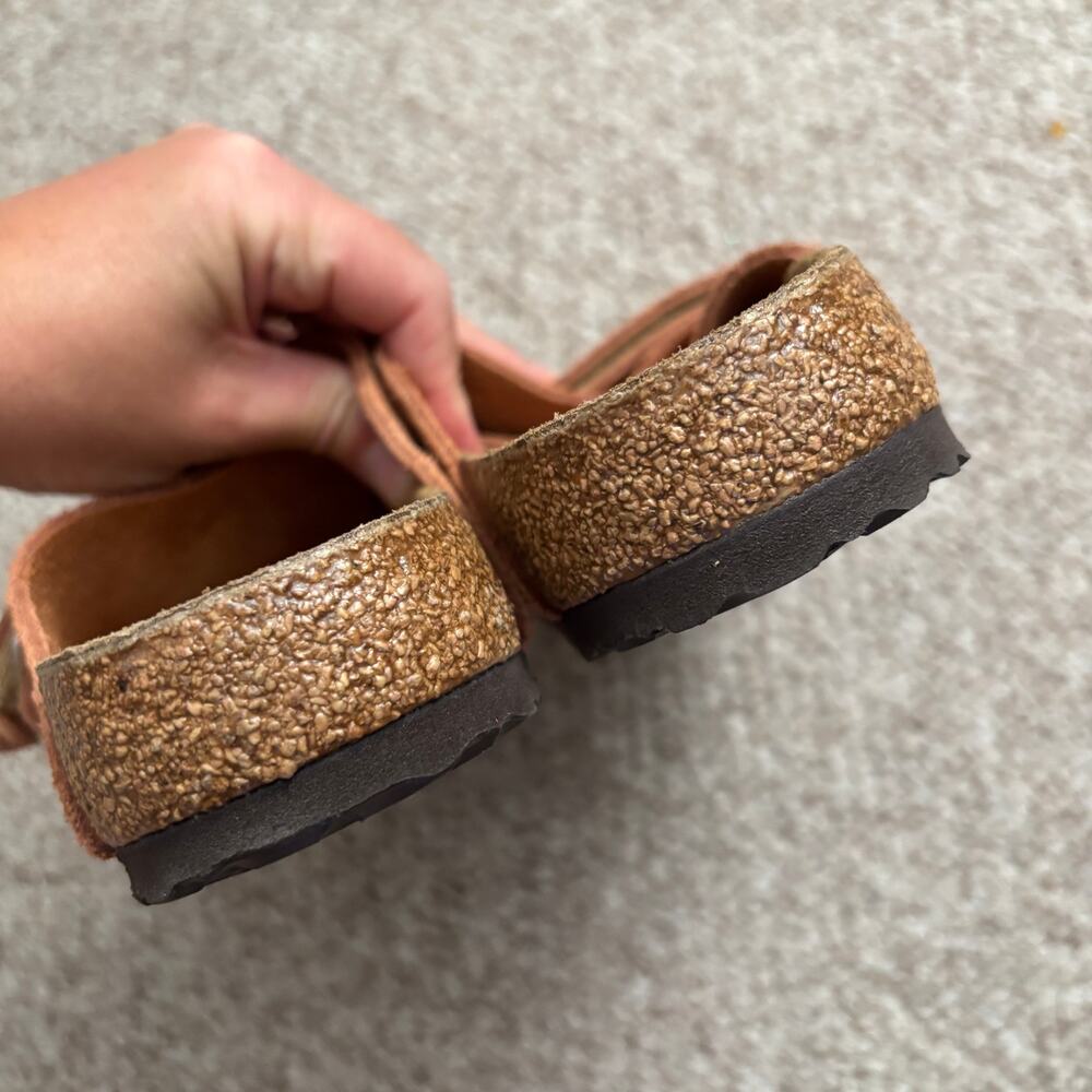 Birkenstock Women’s Kyoto Hook and Loop Strap Slide Sandals Burnt Orange Sz 40 - Picture 5 of 7